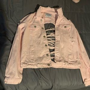 Baby pink jean jacket